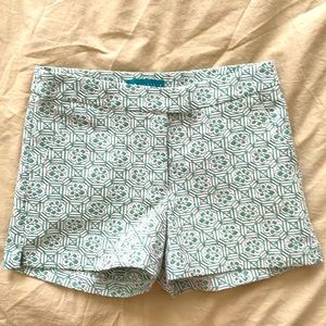 Green patterned shorts